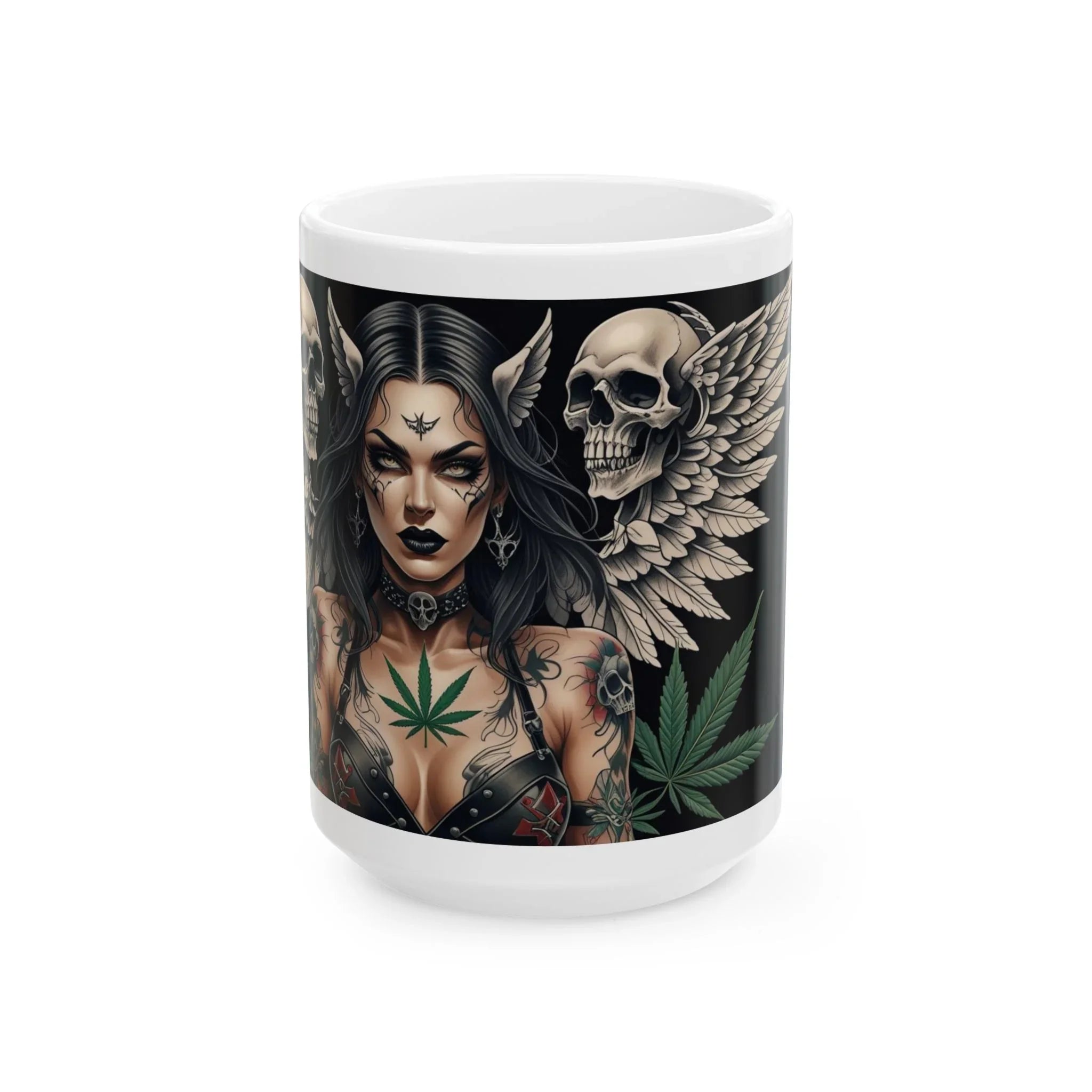 Edgy Gothic cannabis Ceramic Mug