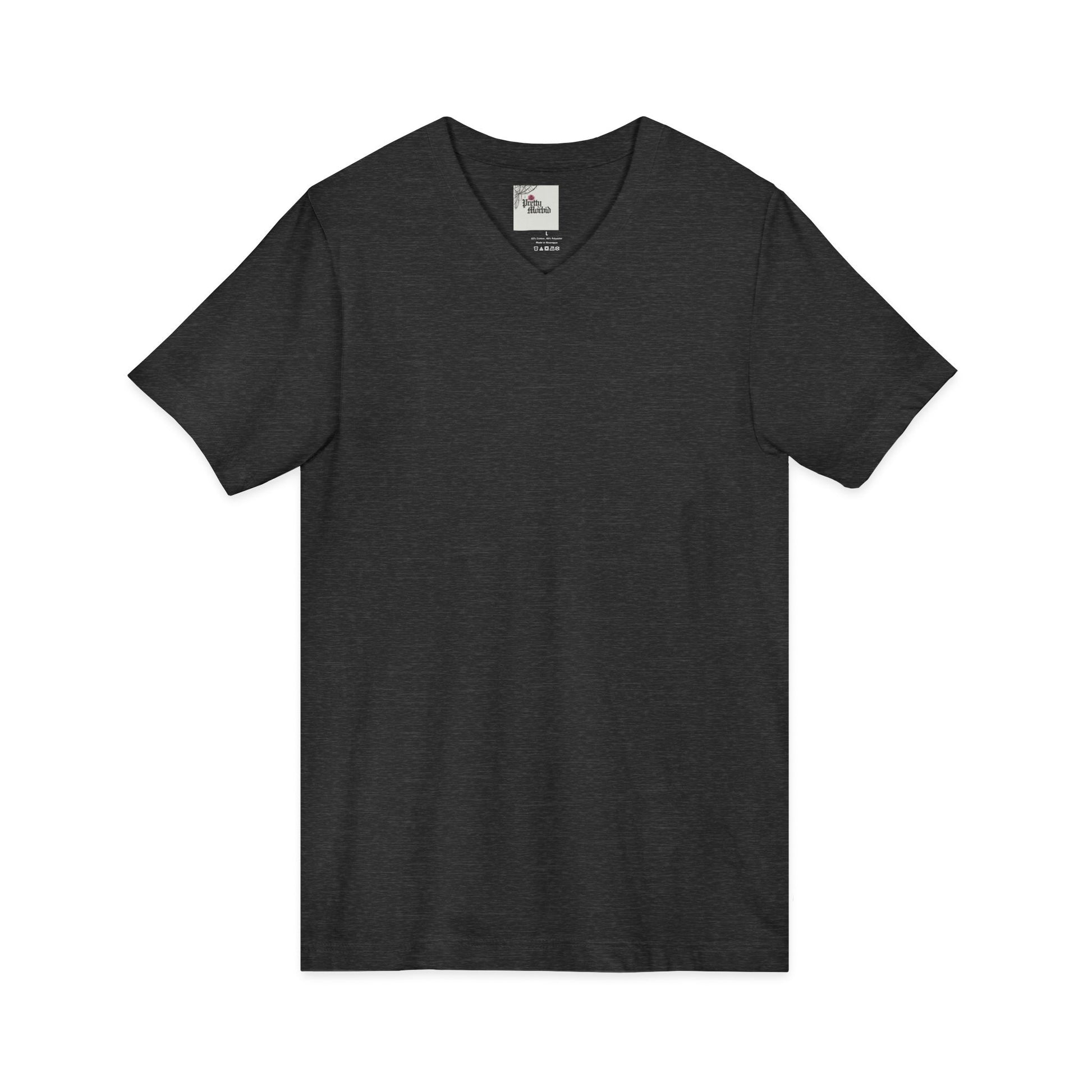 Black t-shirt on a white background