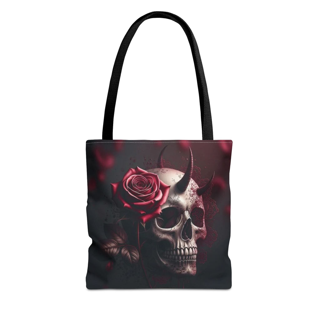 Gothic Rose Skull Tote Bag