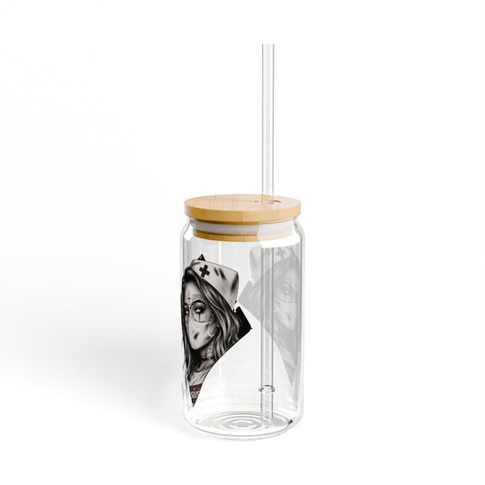 Unholy Devotion 16oz Sipper Glass with Bamboo Lid