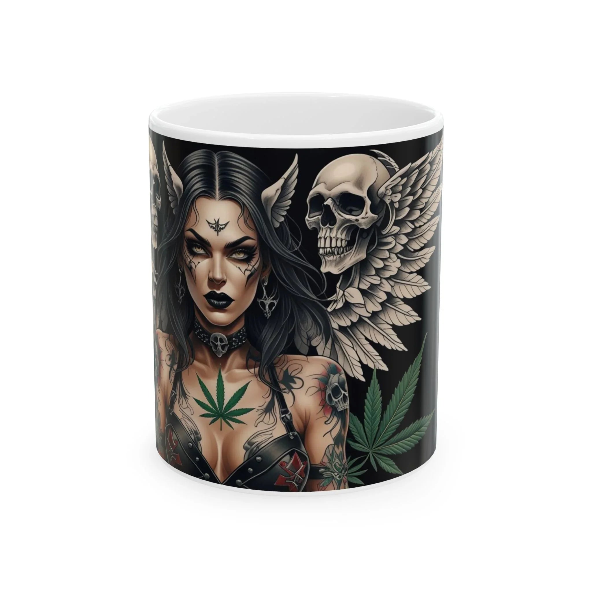 Edgy Gothic cannabis Ceramic Mug
