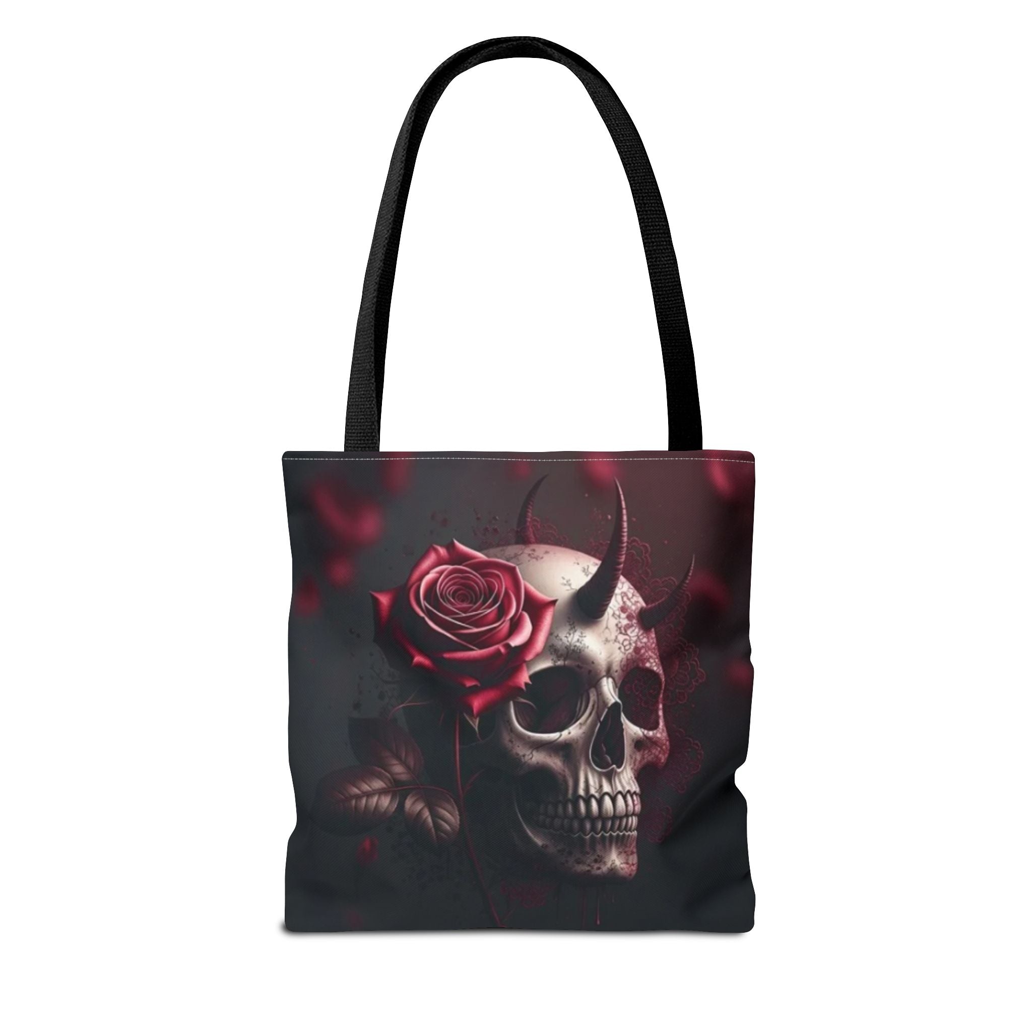 Gothic Rose Skull Tote Bag
