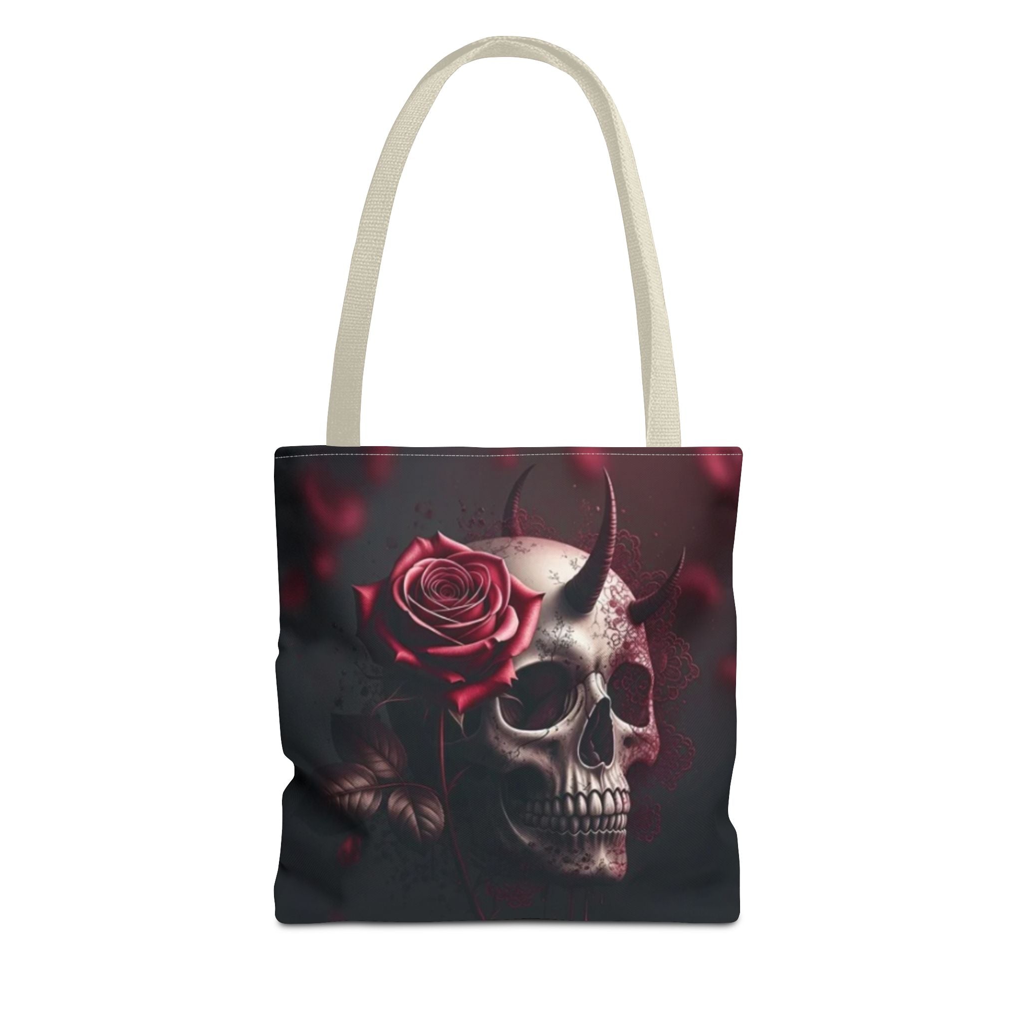 Gothic Rose Skull Tote Bag