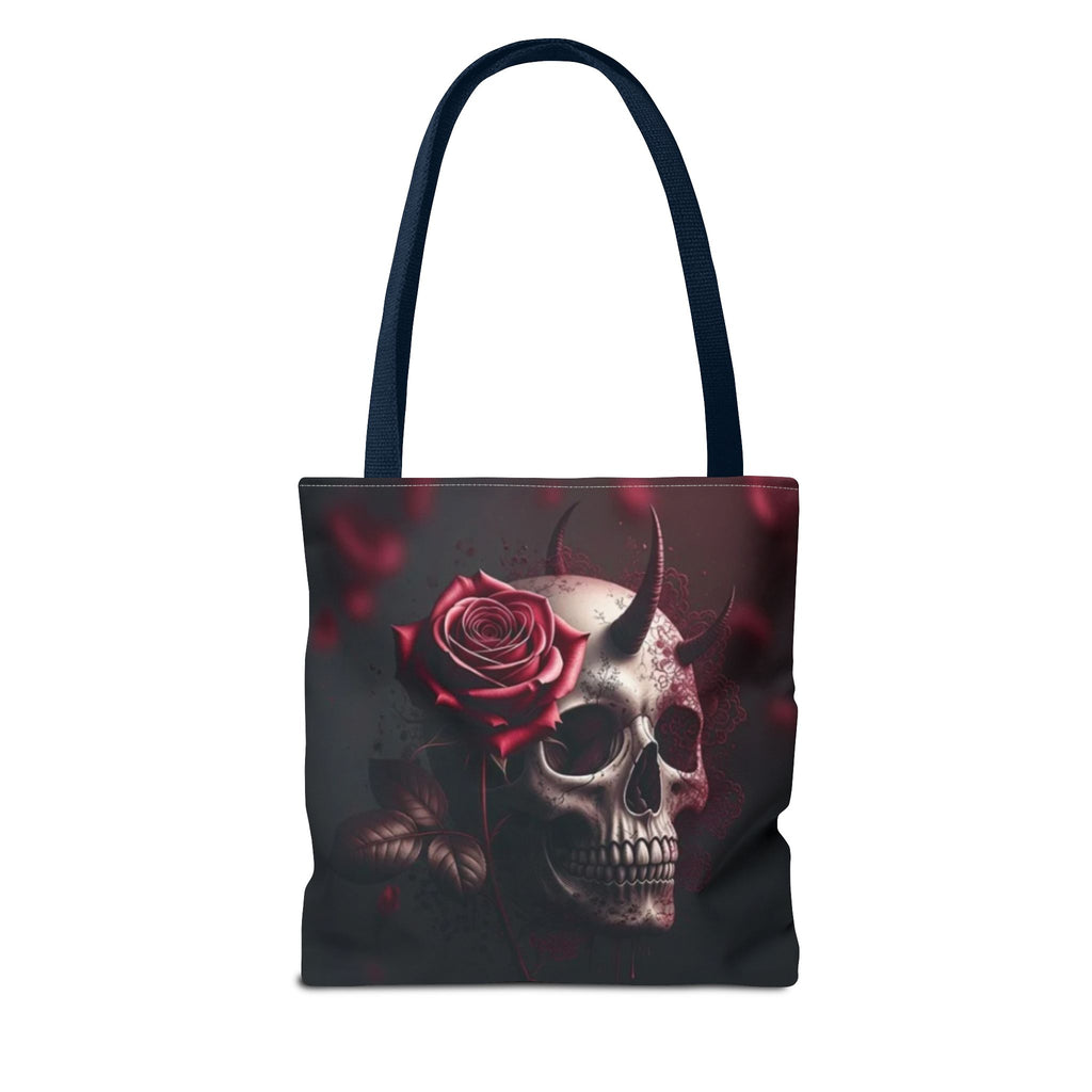 Gothic Rose Skull Tote Bag