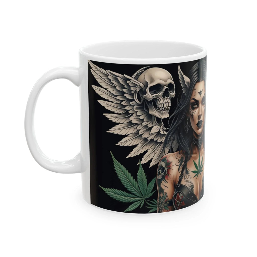 Edgy Gothic cannabis Ceramic Mug