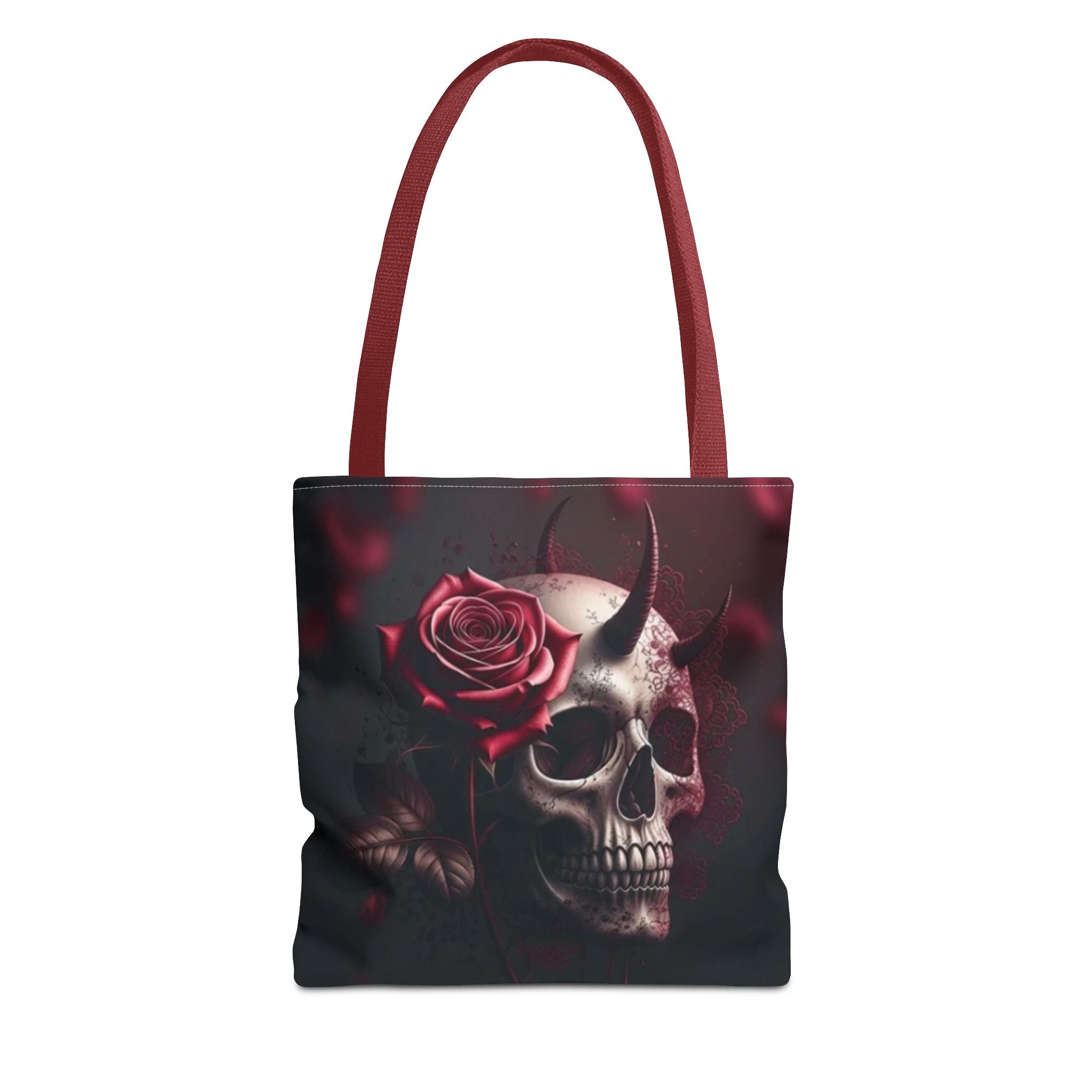 Gothic Rose Skull Tote Bag
