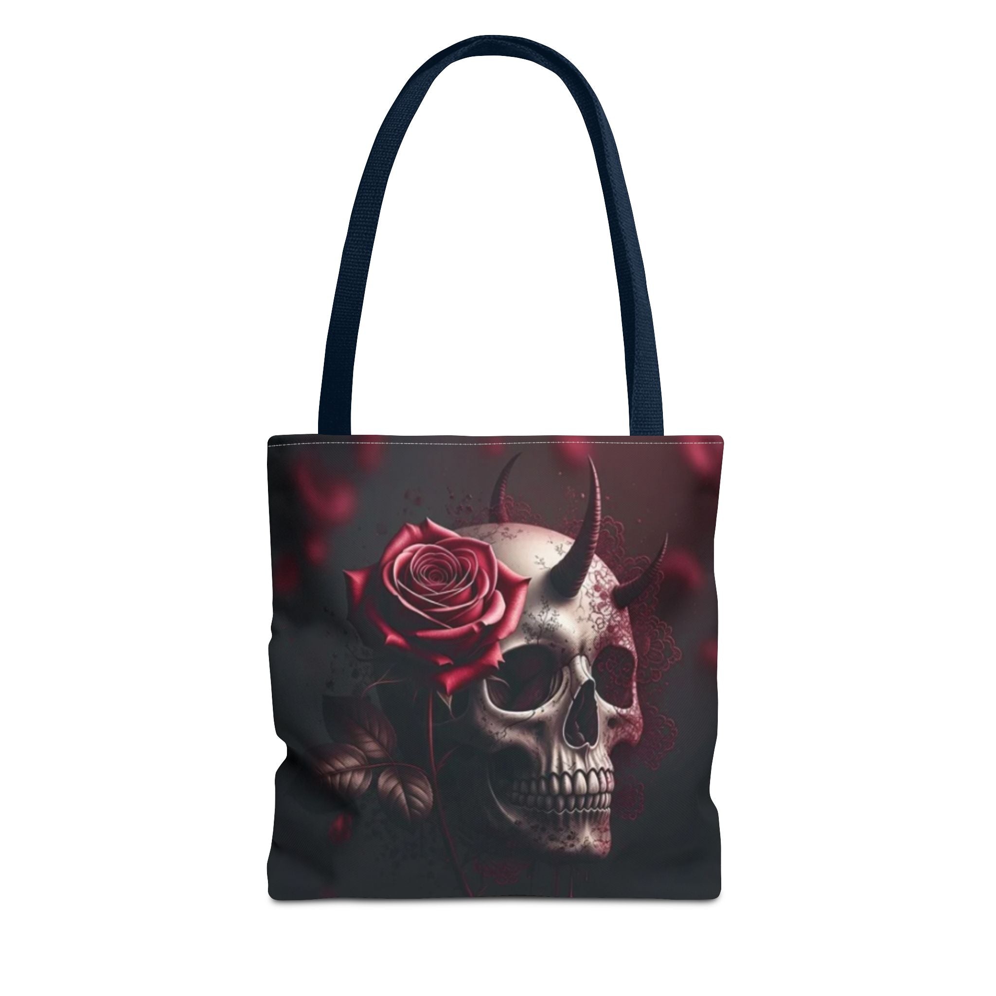 Gothic Rose Skull Tote Bag