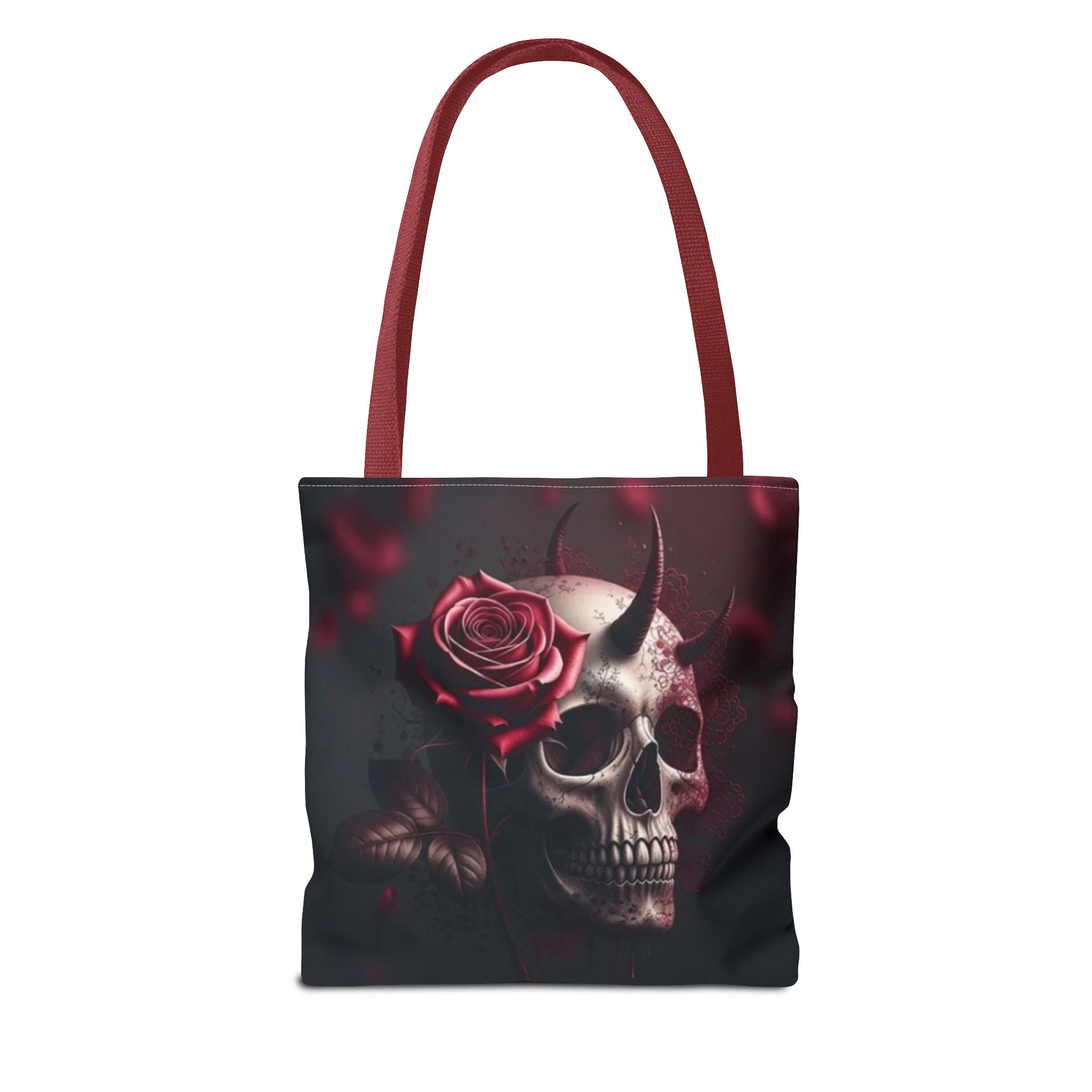 Gothic Rose Skull Tote Bag
