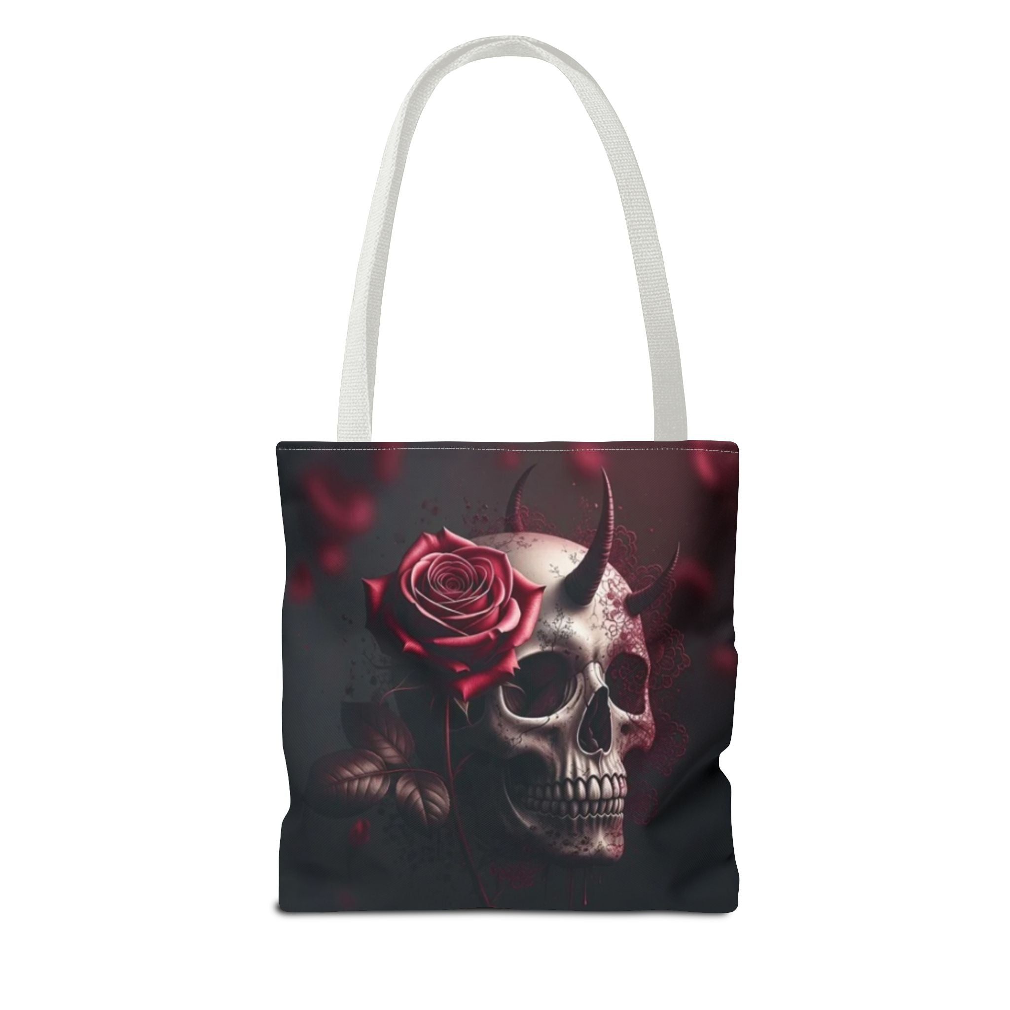 Gothic Rose Skull Tote Bag