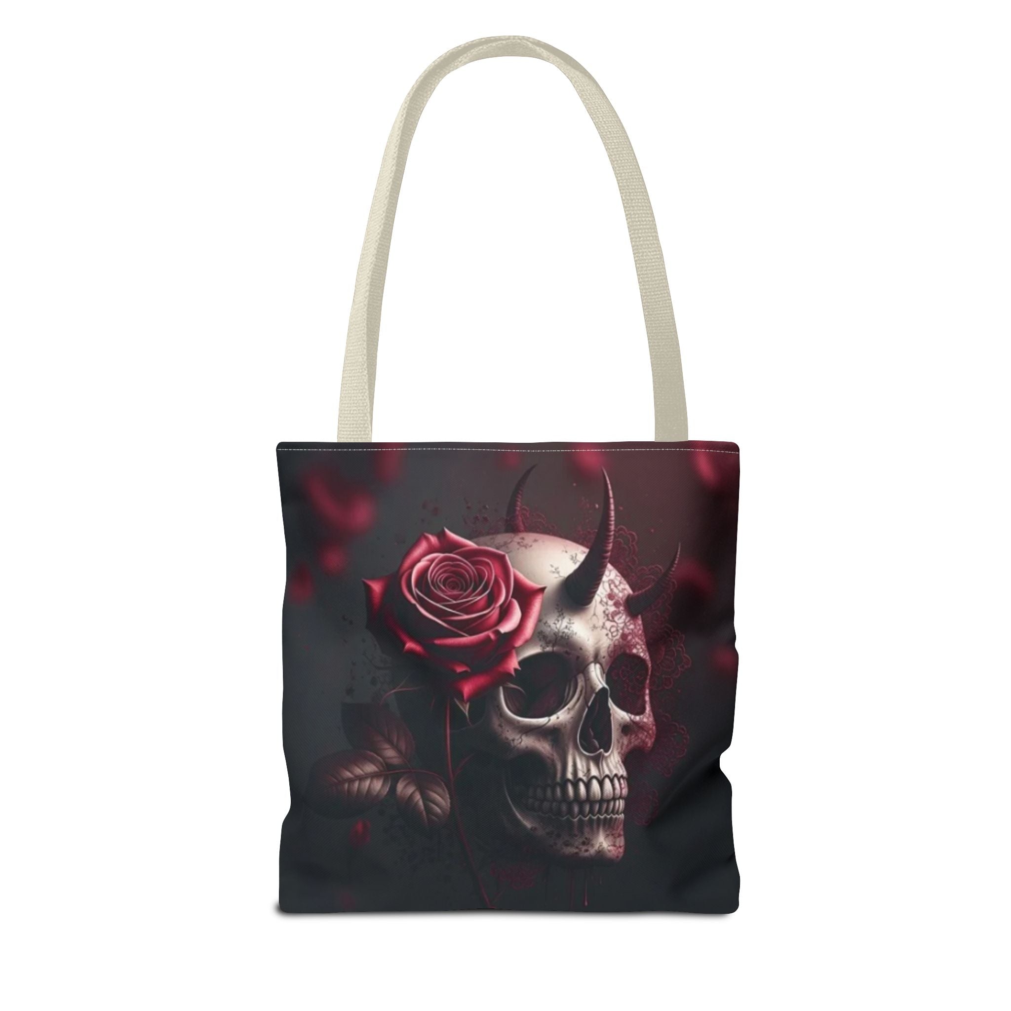 Gothic Rose Skull Tote Bag
