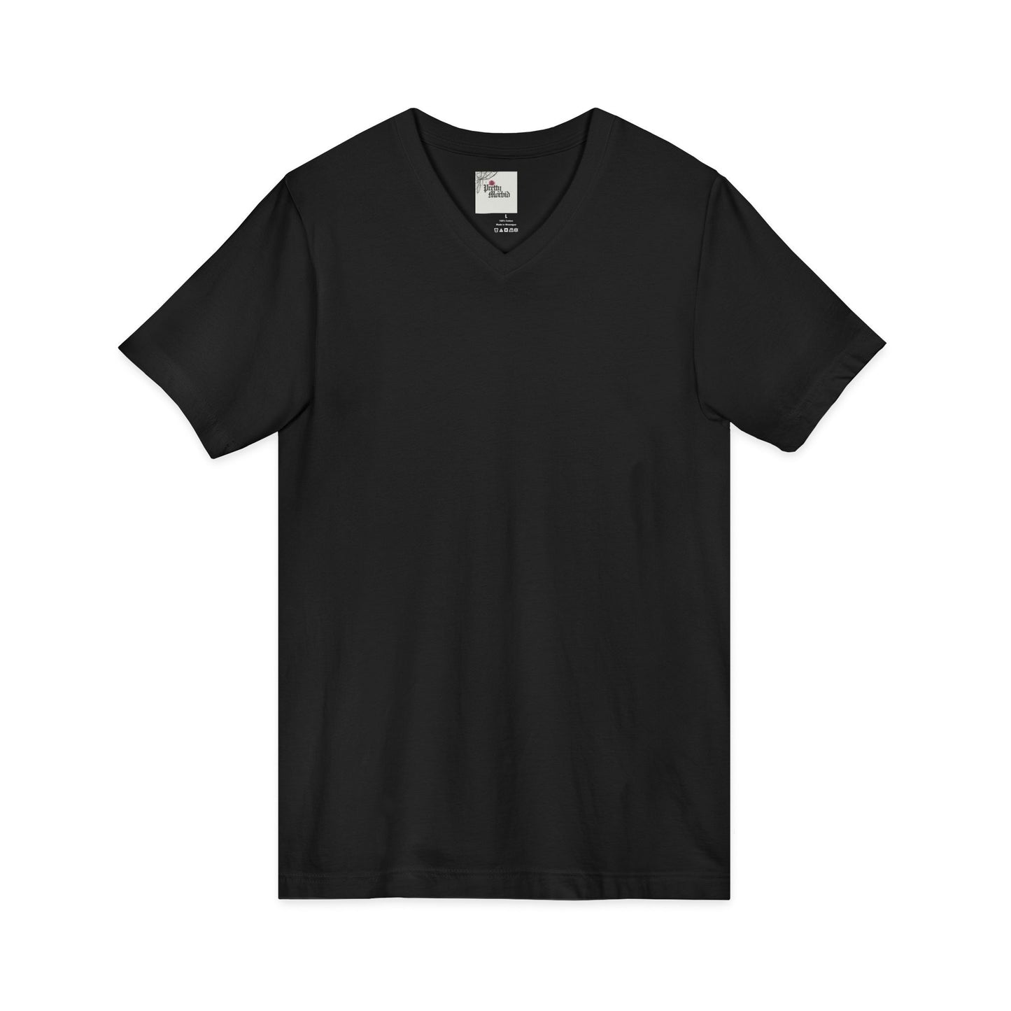 Black t-shirt with white text 'Tout est bon merci à Dieu' on a white background